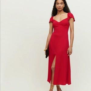 Reformation Baxley Dress - Cherry Red